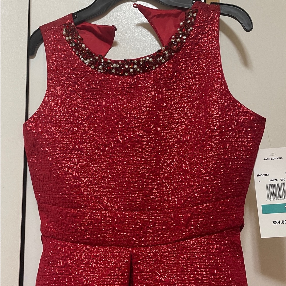 Rare Editions Vibrant Red Dress - Picture 2 of 8
